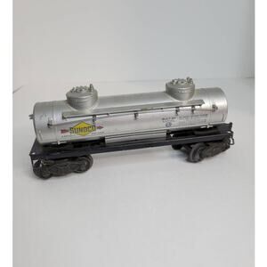 Vintage 1950s Lionel 2 Dome Sunco Gas Oil Tank Train Car 6465 Silver Stamp